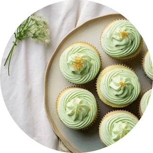 cupcake de pistachio preparado en coffee tales.