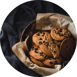 galletas con chispas de chocolate preparadas en coffee tales.