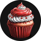 red velvet cupcake preparado en coffee tales.